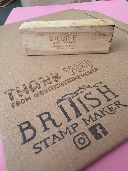 Personalised cute thank you rubber stamp