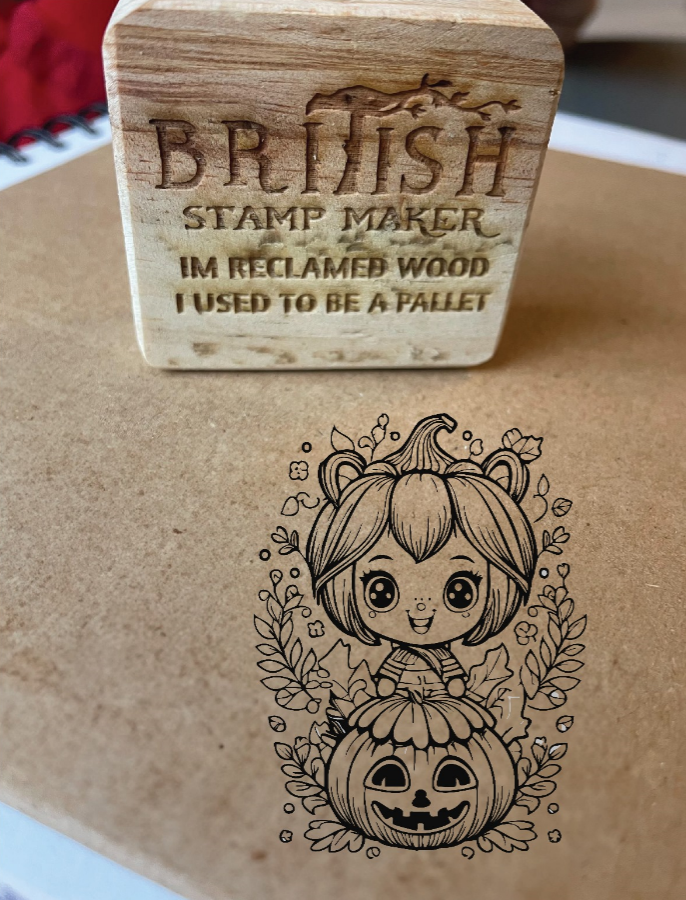 Pumpkin girl stamp