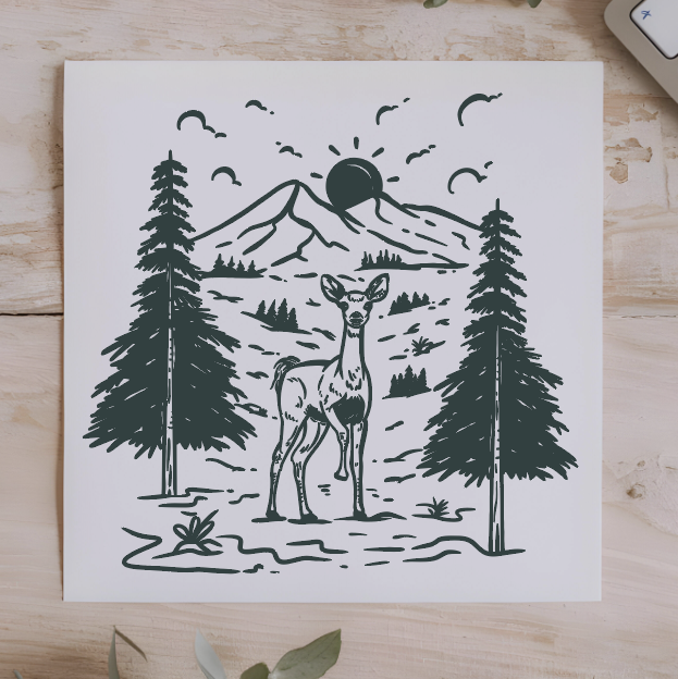 Woodland deer stamp