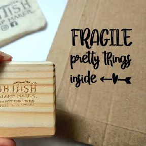 Fragile pretty things inside stamp