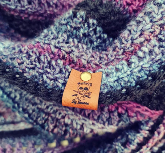 Vegan faux leather fold over tags