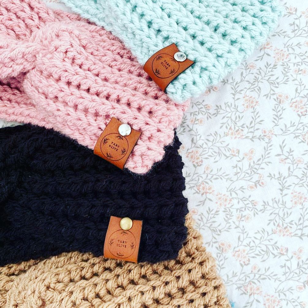 Vegan faux leather fold over tags